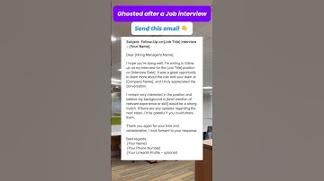Ghosted After Job Interview ? Do this!