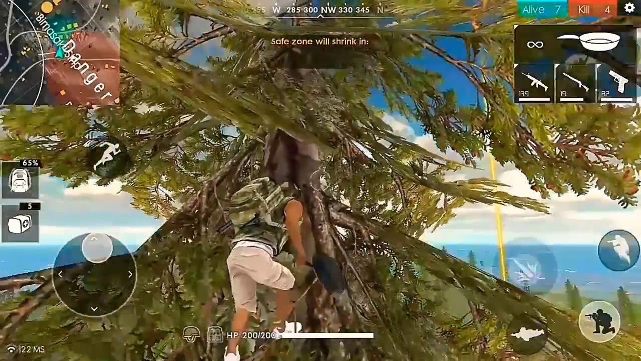 How to climb and get down from the tree | FREE FIRE garena - PUBG Mobile- Junhyl