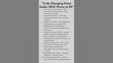 5 Life-Changing Cheat Codes I Wish I Knew at 20#romil,#romil_motivation#shorts #shortvideos #short