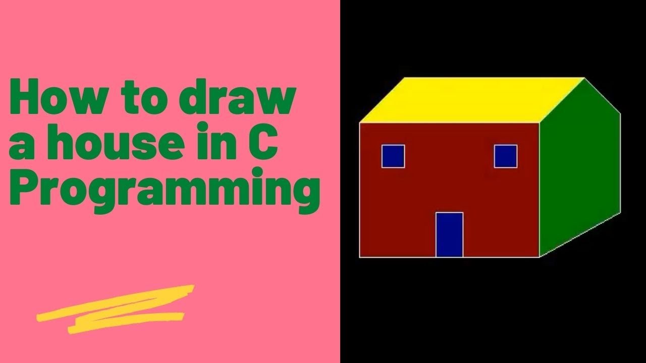 C-graphic9: how to draw house in c prgramming - YouTube