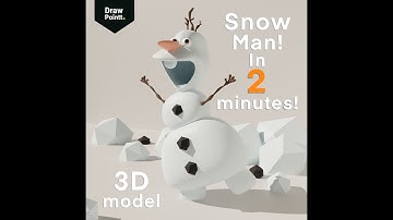 How to make frozen snowman 3D model in blender. In 2 Minutes!