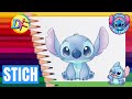 Dibuja a STICH 💙🩵 muy Fácil | Tutorial para niños ⭐️✏️