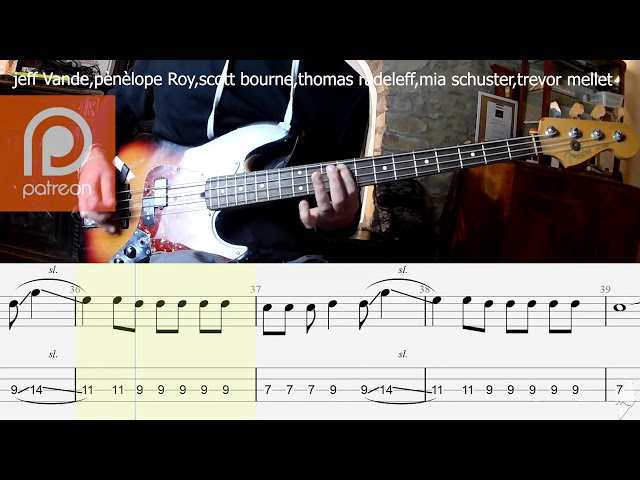 Coldplay - Yellow BASS COVER + PLAY ALONG TAB + SCORE class=