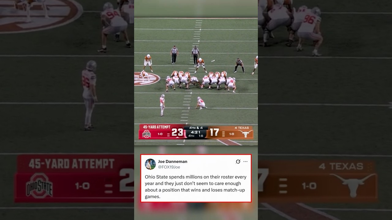 Connor Hawkins Misses Crucial FG Late For Ohio State is Loss vs Texas