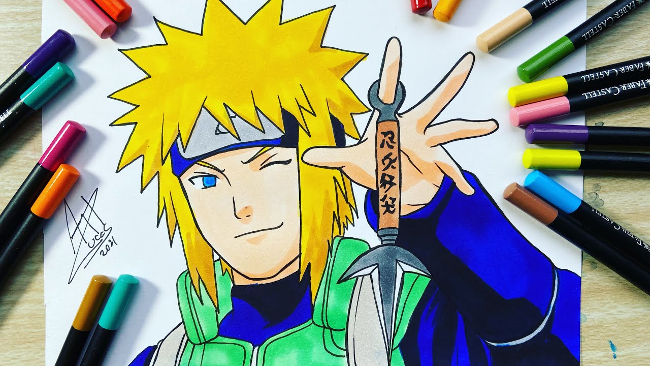Como desenhar MINATO NAMIKAZE (Naruto) 