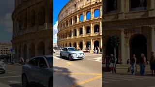 Rome’s traffic meets history! 🏛️🚗 #Colosseum #Shorts #unfilteredshorts