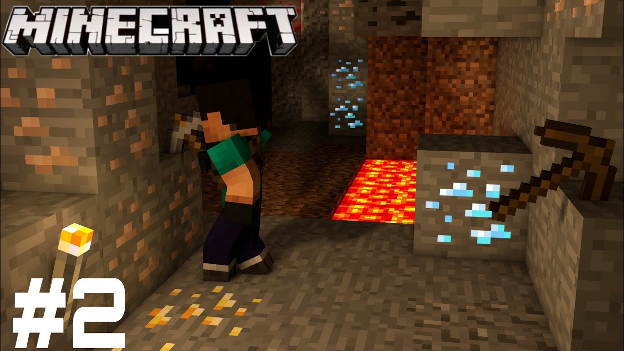 Can I find diamonds in huge caves | Minecraft #2 - YouTube