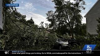Lancaster County couple returns home to find car crushed under tree after storms