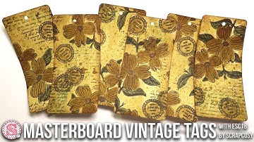 Vintage tags from a masterboard with infusions