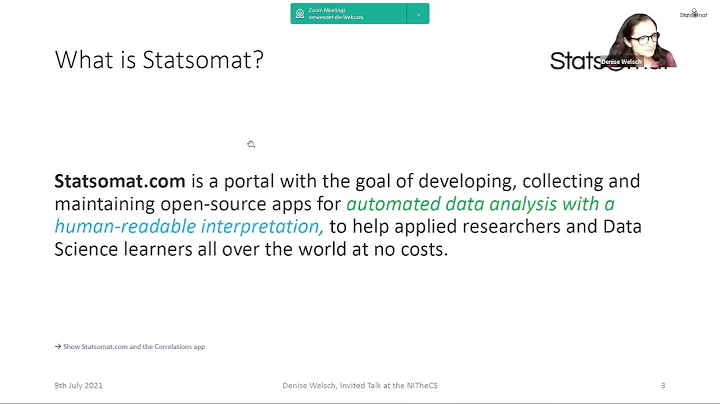 2021-07-09 NITheCS Webinar: Dr Denise Welsch, Contribute to Statsomat and make ...