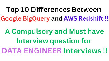 Top 10 Differences Between Google BigQuery and AWS Redshift. #GoogleBigQuery #AWSRedshift