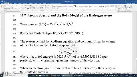 12 7 Bohr Model Rydberg Constant