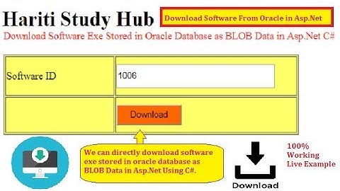 Download Software Exe Stored in Oracle Database as BLOB Data Asp.Net C# | Hindi | Free Online Class