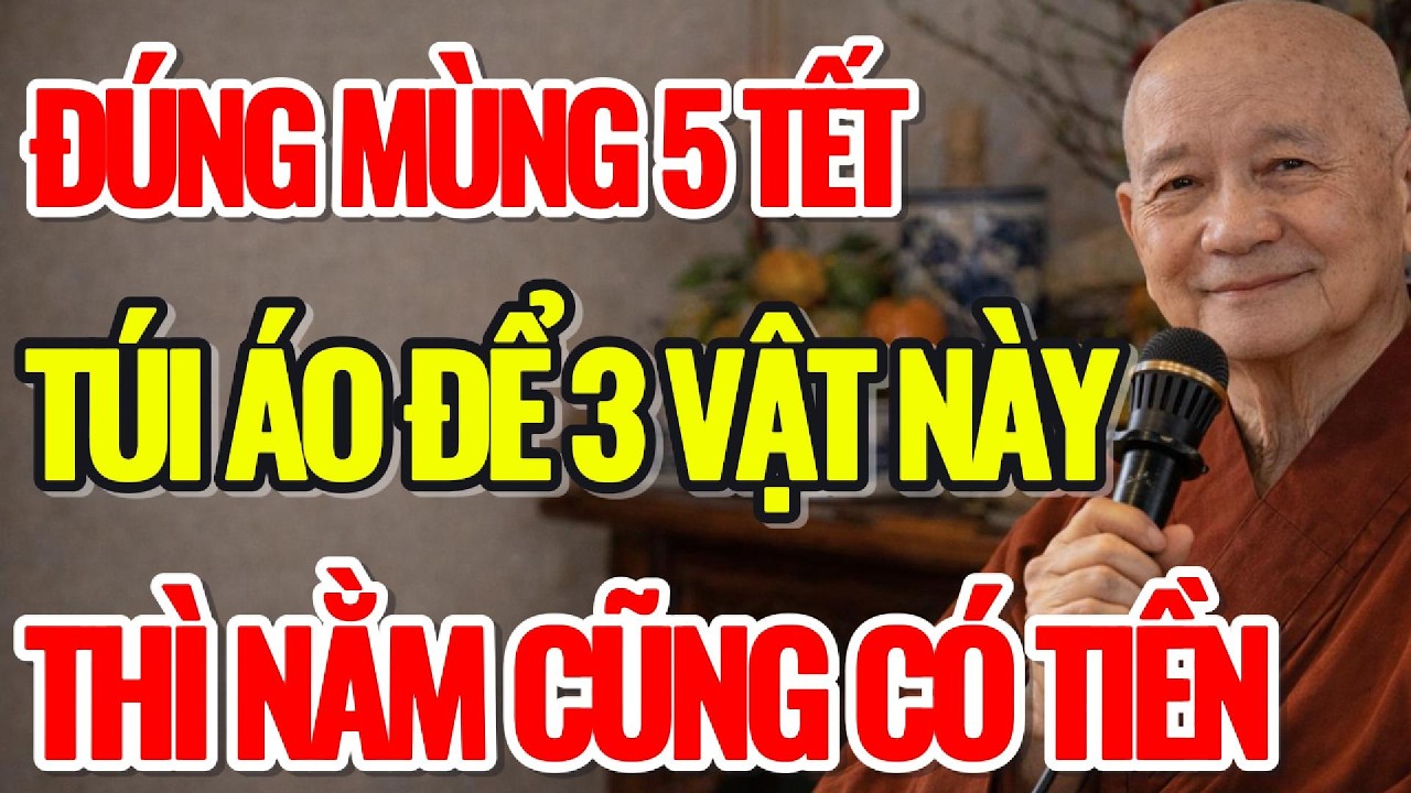 ĐÚNG MÙNG 5 TẾT 2026, ĐỂ 3 VẬT VÀO TÚI ÁO, THÌ NẰM CŨNG CÓ TIỀN - Lời Phật Dạy #loiphatday