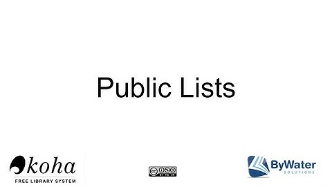 Public Lists