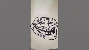 Troll face drawing easy.