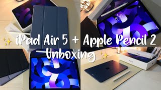 IPAD AIR 5  M1 Chip (PURPLE) and APPLE PENCIL 2 UNBOXING ✨☁ | ASMR | Alyanna Aguilan