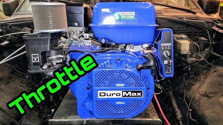 18 HP Duromax throttle cable hook up and throttle linkage brackets. Go kart engine in a truck.