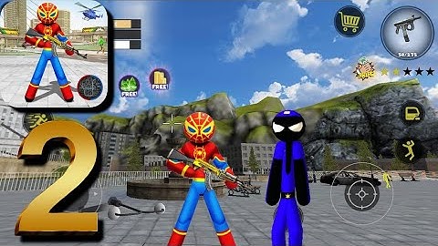 Amazing Spider Stickman Rope Hero - Gangster Crime City #2 Android Gameplay