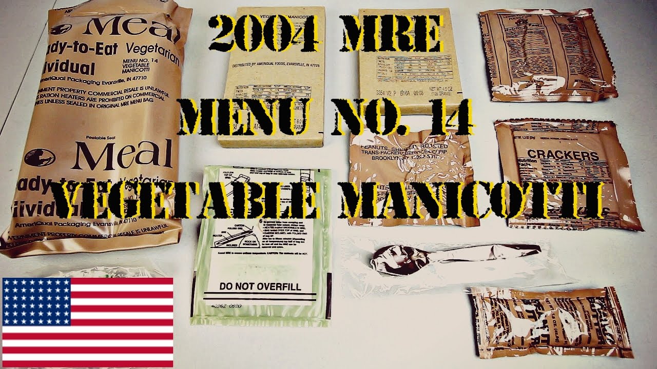 2004 MRE - VEGETABLE MANICOTTI, MENU NO. 14 - HD 1080P - YouTube