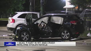 1 dead, 9 hurt in hit-and-run crash involving stolen vehicle