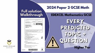 2024 Math Paper 2 GCSE (Edexcel) - Predicted paper walkthrough - Higher