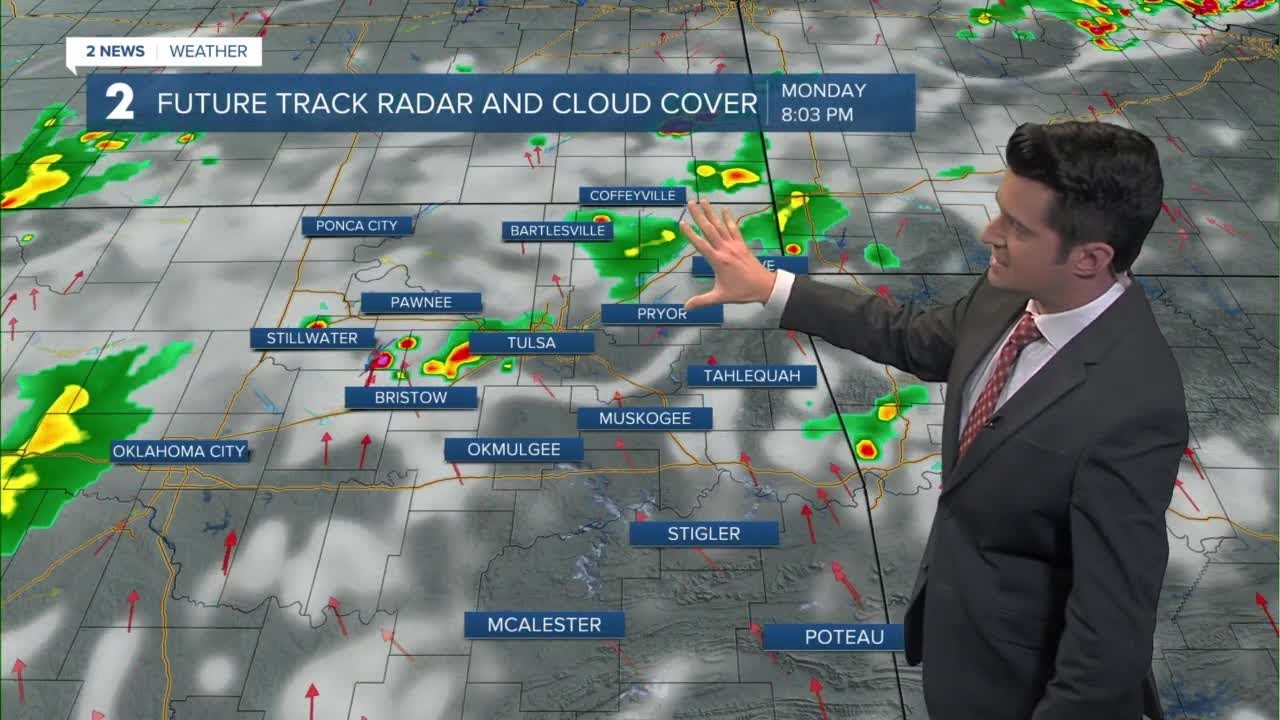 More scattered storms Monday - YouTube