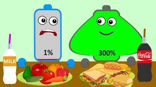 Healthy Vs Unhealthy | Asmr Mukbang Animation | Battery Charging Animation | Asmr Eating Sounds