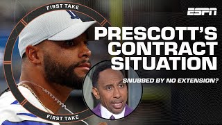 Dak Prescott DISRESPECTED!? 🤯 Stephen A. agrees citing extension as a 'safety net' | First Take