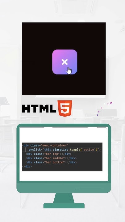 Animated Menu Button using Pure CSS 🔥 #Shorts - YouTube