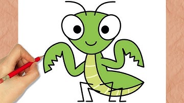 How to Draw a Praying Mantis Kawaii
