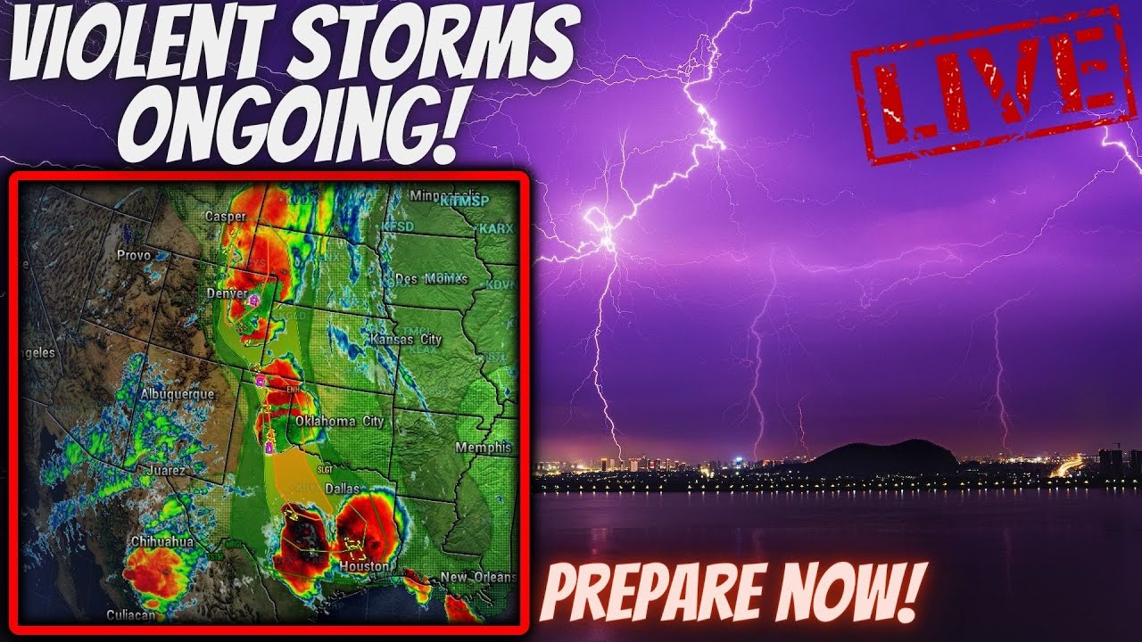 🔴BREAKING NEWS - Damaging Storms Ongoing... Tornadoes, Hail & Wind ...