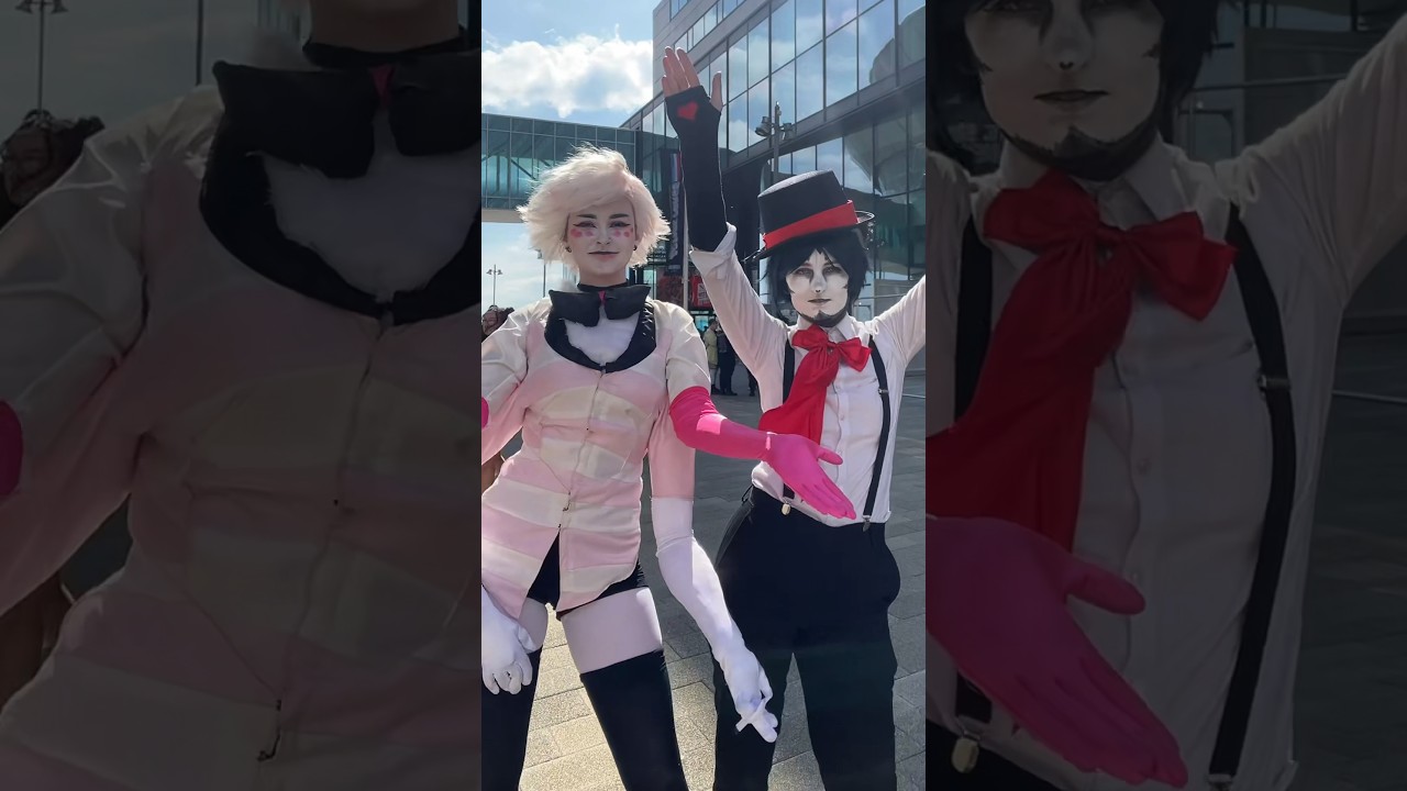 Huskerdust S&M party 👀👀👀 Hazbin Hotel in real life Liverpool Comic Con Angeldust and Husker cosplay