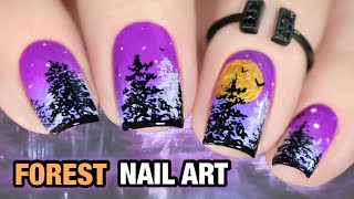 FOREST NAIL ART | Halloween nail art idea with Pamper Plates by The Nail Shop (2020)