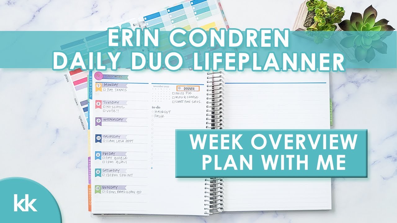 Erin Condren LifePlanner Plan with Me Daily Duo Week at a Glance Weekly ...