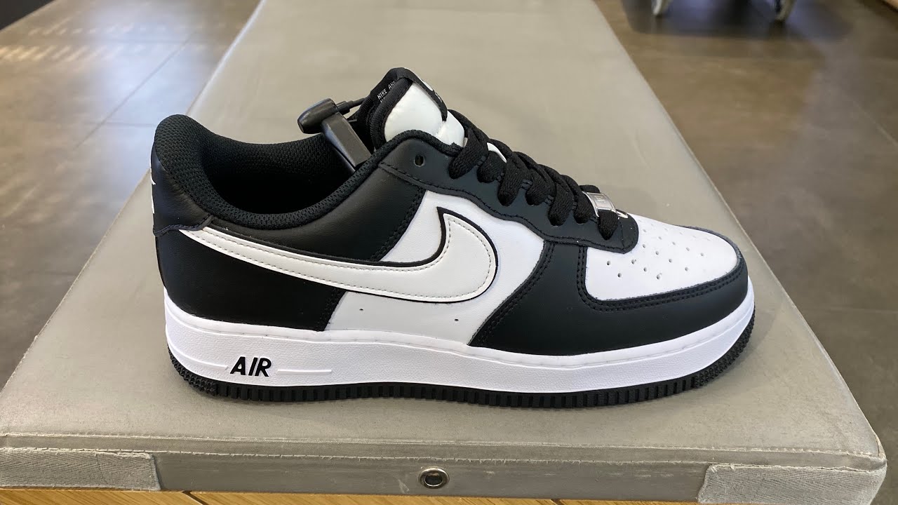 Nike Air Force 1 Low “White Swoosh Panda” (Black/Black/White) - DV0788 ...