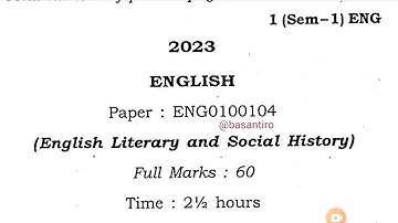 BA first semester English honours question paper Guwahati University FYUGP 2023 English literary and