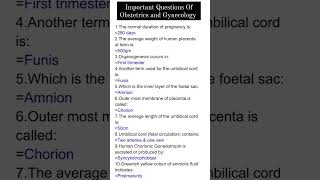 Important Questions For Competitive Exams (Obstetrics And Gynecology)#norcet #jingleofangel screenshot 2