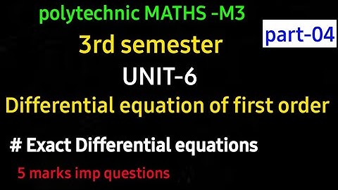 differential equations//polytechnic maths m3//unit -6/part-04//3rd semester //@naveenreddy MATH
