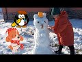 Зимові розваги Що ми знайшли Сніговий ведмідь #катаниенасанках #зимниеразвлечения  #катаниесгорки