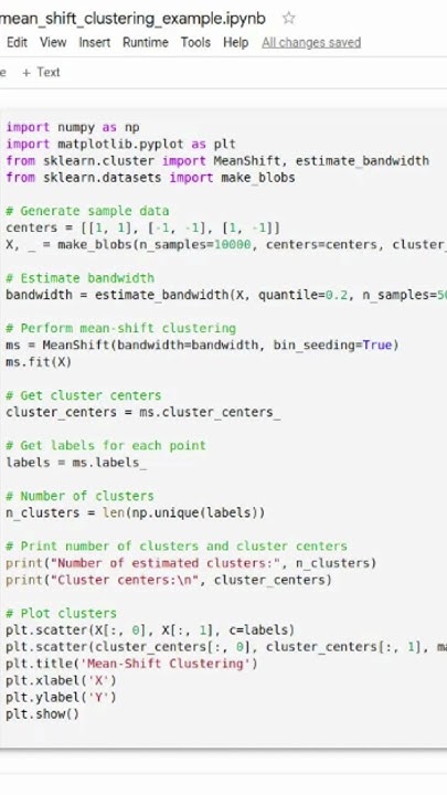 Mean Shift Clustering Example in Python - YouTube