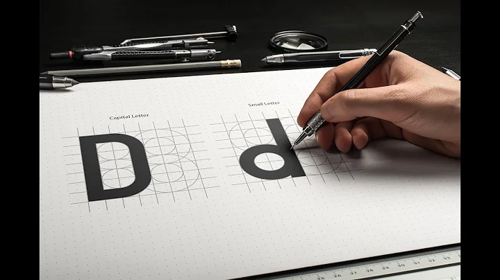 Font Design with Grid System in Illustrator - Alphabet D