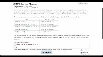 Exercise 7.2 (Range) Java Tutorial || Practice-It