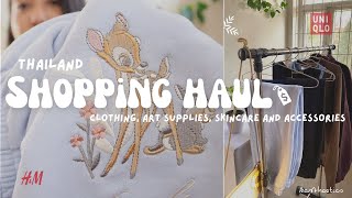 Huge Thailand Shopping haul 2022 | H&M, Uniqlo Clothing, skincare & art supplies haul | Aasthaetics screenshot 1