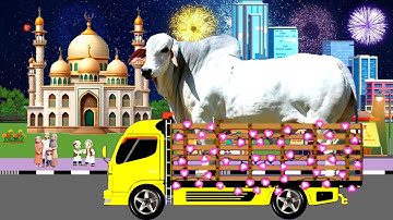 Sapi Kurban Jumbo diangkut Truk Oleng Pawai Takbir Keliling Idul Adha