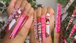 XXL Valentines Day Nail Acrylic Press On Tutorial