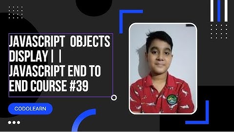 Javascript Objects Display || JAVASCRIPT END TO END COURSE #40