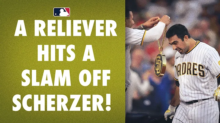 Daniel Camarena, a Padres reliever called up today, hit a GRAND SLAM off Max Scherzer!