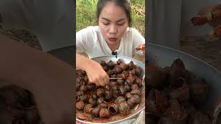 snail fried, eating snail mukbang, snail recipe, seafood recipe shorts short food 89