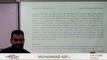 CAF 07 Claw Lecture 62 Sir Muhammad Asif Online Free | Crescent College | CA Pakistan Platform